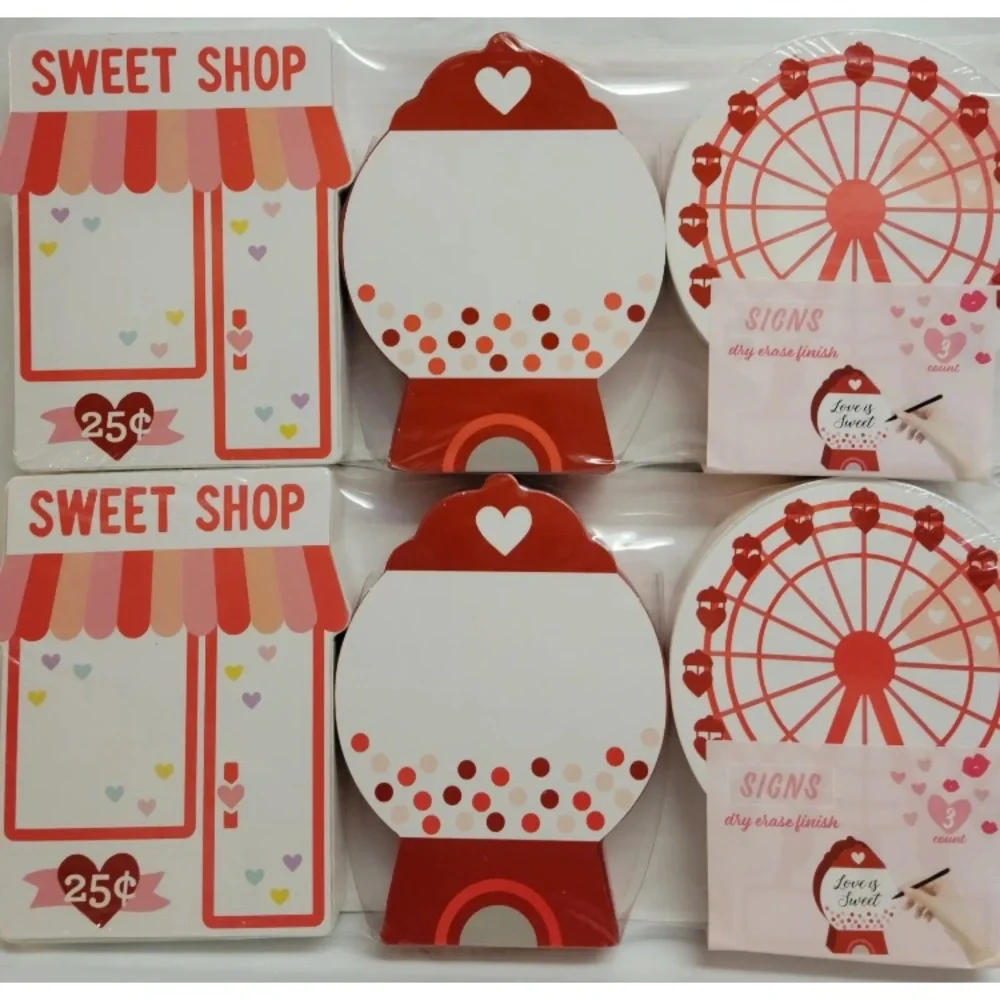 2022 Target Bullseye Playground 2 Wood Valentine Sign Tier Tray Decor Hearts New